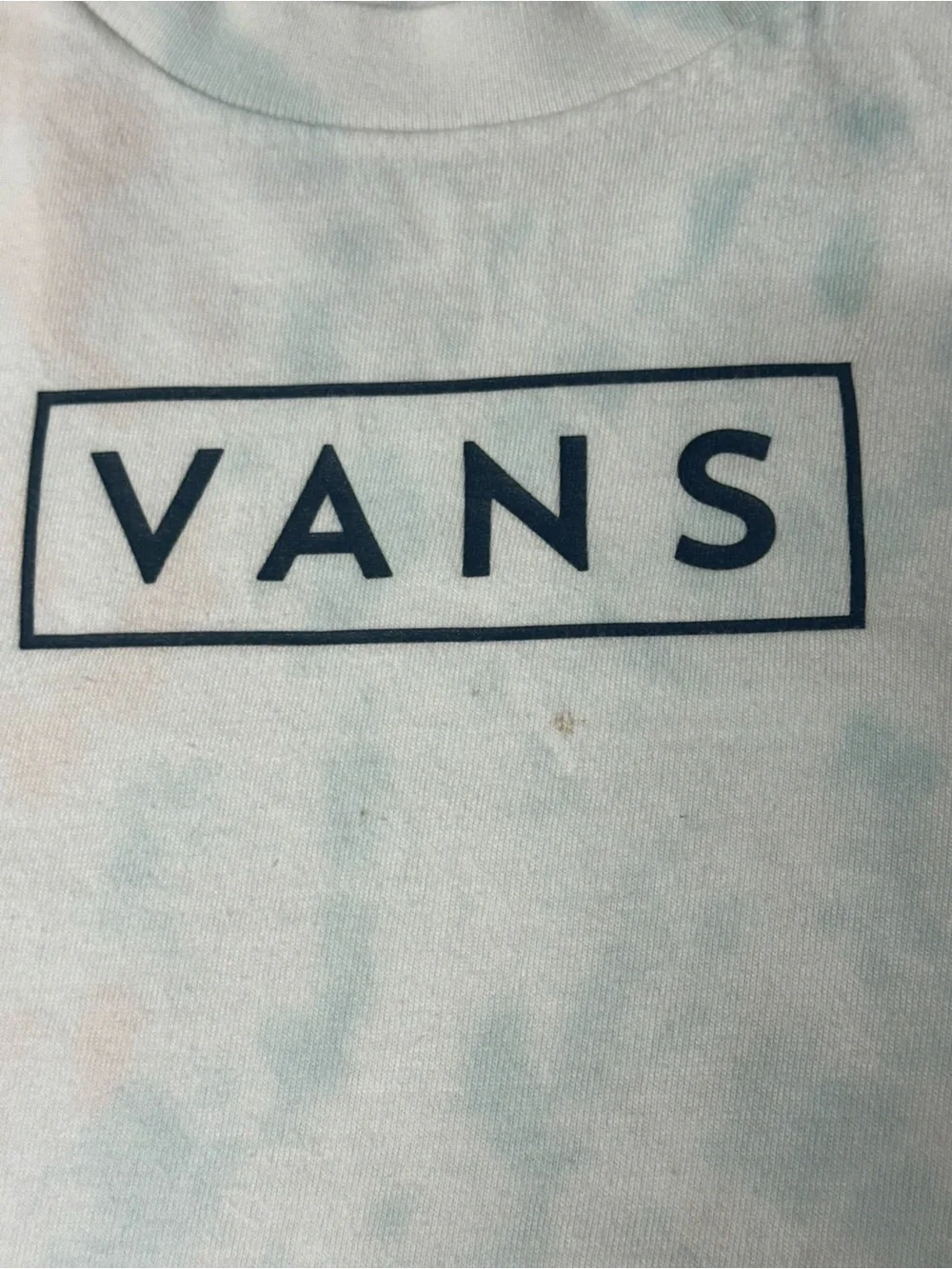 2 Vans Kids Navy & Teal Striped Tee with White Tie-Dye Logo Shirt